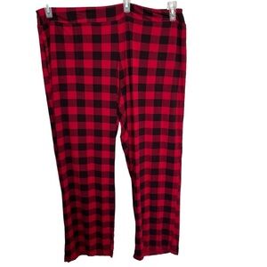 Soma Women's Buffalo Plaid Pajama Pants Stretch Red Black Size XXL Regular‎